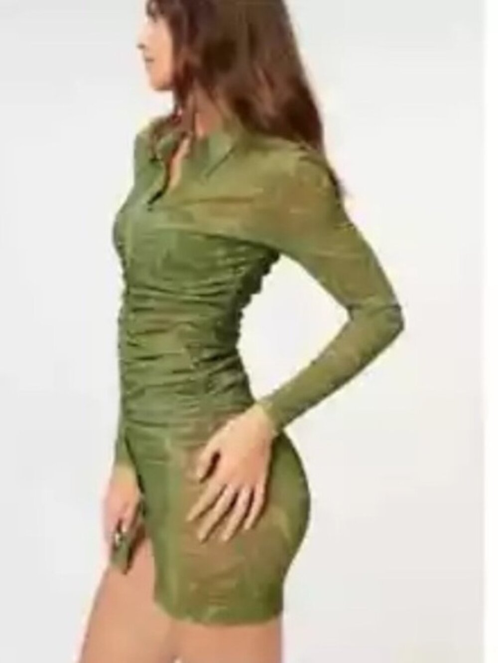 Good American Pesto Swirl Bodycon Mini Dress Sz 3 Large - Picture 5 of 9